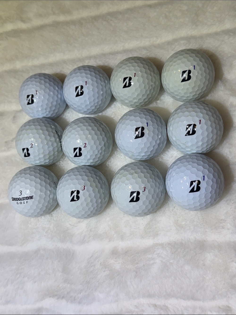 (12) Bridgestone Tour B – Hand Cleaned – Mint Condition